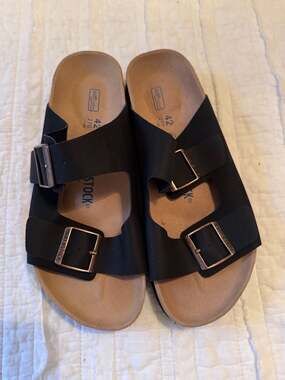 Birkenstock Soft Footbed Arizona Sandals Black oiled leather Size 42